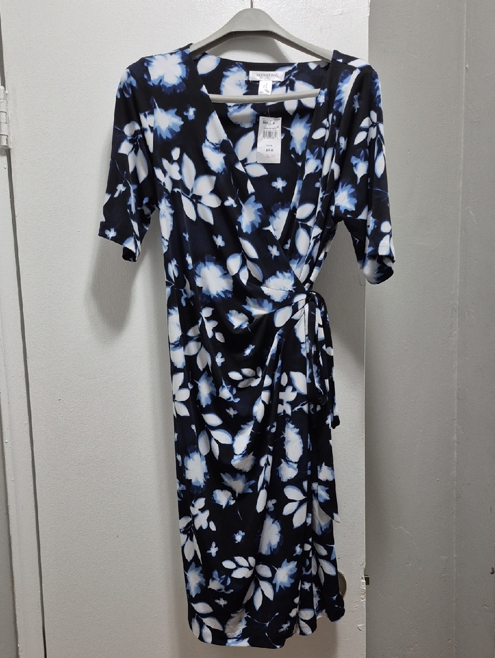 Motherhood Black & White Floral Wrap Midi Dress